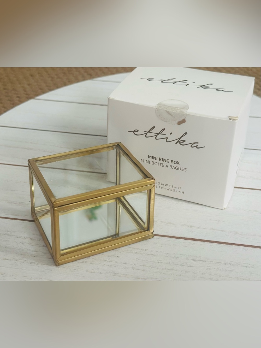 NEW Ettika Mini Square Ring Box • Brand New In Gift Box • Bridal Jewelry Box